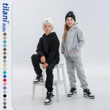 Children's clothing European and American trendy brand 350G plush thick children's hoodie autumn and winter cross-border children's set wholesale