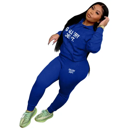 MY188 European and American foreign trade women's clothing Amazon independent station autumn and winter pullover hooded casual sports sweater two-piece set