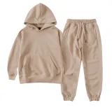 Children's clothing autumn European and American trendy brand solid color boys' and boys' hoodies set, one piece for distribution