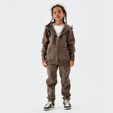 Children's 23AW high-quality 350G plush thick zipper set sweater for boys and girls version 2.0