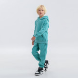 Children's clothing European and American trendy brand 350G plush thick children's hoodie autumn and winter cross-border children's set wholesale