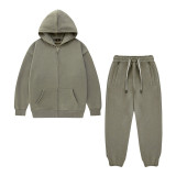Children's dopamine 320G terry cotton zipper children's sweater jacket children's pants set class uniform customization