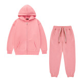 Children's dopamine 320G terry cotton zipper children's sweater jacket children's pants set class uniform customization