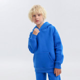 Wholesale of children's clothing from Europe and America, 350G solid color children's hooded sweaters, male and female children's clothing