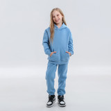 Children's clothing European and American trendy brand 350G plush thick children's hoodie autumn and winter cross-border children's set wholesale