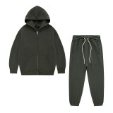 Children's dopamine 320G terry cotton zipper children's sweater jacket children's pants set class uniform customization