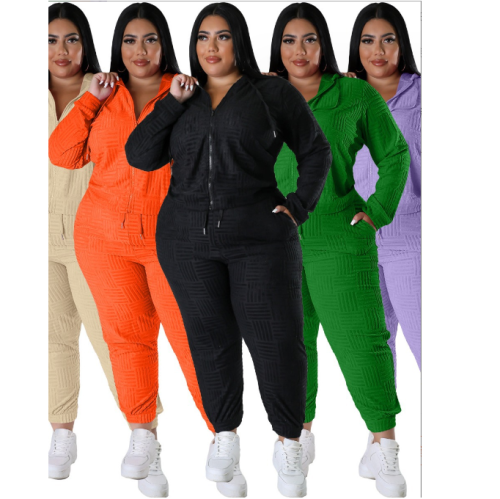 Plus Size Women Clothes 2023 New Hoodie Sport Jogger Set 4XL 5XL Tracksuits Women Casual Hooded Sweatsuits