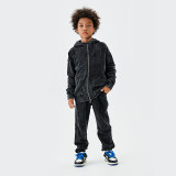 Children's clothing European and American trendy brand half high collar double zipper coat hip-hop street dance retro vintage children's two-piece set