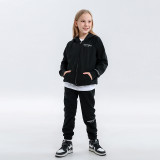 Children's clothing | European and American trendy brand loose 3M letter FOG medium size children's zippered hooded jacket two-piece set