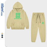 Children's green letter G sweater set with three-dimensional foam cross-border men's clothing two-piece set for distribution