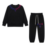 Children's clothing in Europe and America, heavy-duty gradient toothbrush show, heavy work round neck, loose loop cotton sweater, large children's set