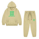 Children's green letter G sweater set with three-dimensional foam cross-border men's clothing two-piece set for distribution