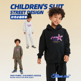 Children's clothing, European and American trendy brand, autumn and winter 2023, 340G terry cotton children's and women's clothing, cross-border special supply set