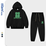 Children's green letter G sweater set with three-dimensional foam cross-border men's clothing two-piece set for distribution