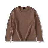 Children's clothing European and American trendy brand round neck loose sleeved T-shirt basic solid color medium to large children's top support customization