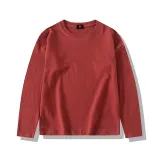 Children's clothing European and American trendy brand round neck loose sleeved T-shirt basic solid color medium to large children's top support customization