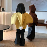 Children's Outgoing Elf Hat Cloak 2023 Autumn and Winter Windproof and Windproof Warm Baby Wool Cloak Coat