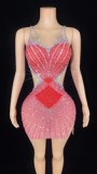 Sexy Candy Color Spaghetti Strap Ball Gown Evening Dress Women Cut Out Backless Birthday Party Dress Mini Rhinestone Club Dres