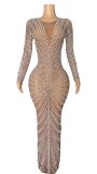 2022 Fashion club Diamond Beaded Robe De Soiree Africain Special Occasion Festival Outfit See Through Gown party dress