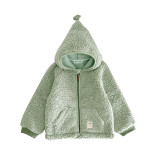 Denmark Autumn and Winter New Children's Plush Hooded Cardigan Soft and Warm Men's and Women's Polar Fleece Coat