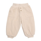 Children's fleece pants autumn and winter new men's and women's long pants loose and warm fleece baby plush sanitary pants