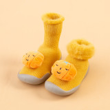 Floor shoes, children's anti-skid thick soled floor socks, baby soft rubber soles, plush high tube walking shoes and socks, thickened autumn and winter styles