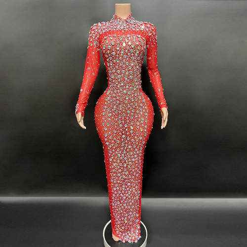 women clothing 2023 sparkling laser diamonds party dresses women evening elegance long dress for evening banquet pageant