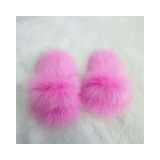 2023 New women's cotton slippers wholesale imitation raccoon fur slippers Women's slippers wear versatile imitation fox fur slippers