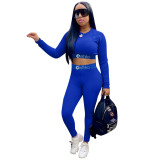 Foreign trade European and American women's clothing Amazon AliExpress hot selling hot selling letter printing slim fitting sports two-piece set