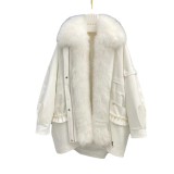 Haining New Style Style Overcomes Female Otter Rabbit Hair Inner Liner Detachable Big Fox Fur Collar Fashion Fur Coat Women's Coat