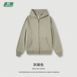 Autumn and Winter Men's Earth Color Hooded Cardigan American Loose Couple Zipper Sweater Coat