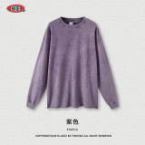 Men's Autumn and Winter 260G Vintage Washed Old Loose Edge Thin Sweater American Street Fashion Brand Top for Men