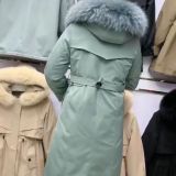 New Style Style Overcomes Female Detachable Rex Rabbit Fur Inner Liner American Raccoon Fur Collar Fashion Slim Fit Fur Coat Female