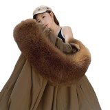 Pai Overcomes Women's Winter New Detachable Inner Tank Fox Fur Collar Short Fashion Rex Rabbit Inner Tank Fur Coat