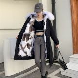 New style style overcomes female fox fur inner lining, autumn and winter fur coat, detachable medium length women's coat