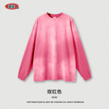 Men's autumn and winter American fashion label retro vintage street dopamine couple long sleeved 260G loose fitting men's t
