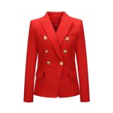 New European and American Women's Coat 2021 Autumn and Winter Small Suit Thousand Bird Checker Suit Fashion Short Double breasted Coat