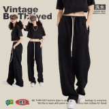 Men's Spring/Summer 380G Heavyweight Washed Vintage Hiphop Jazz Pants Fashion Brand Guard Pants Couple