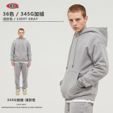 Men's Autumn and Winter Fashion Brand Couple Plush Thickened Hooded Sweater Solid Color Cross border American Sweater Set