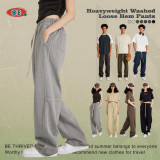 Men's Spring/Summer 380G Heavyweight Washed Vintage Hiphop Jazz Pants Fashion Brand Guard Pants Couple