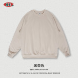 Men's Autumn American Fashion Brand Ox Horn Sleeve Sweater Earth Loose Solid Round Neck Sweater Men's