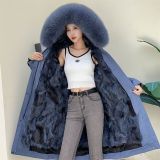 New style style overcomes female fox fur inner lining, autumn and winter fur coat, detachable medium length women's coat