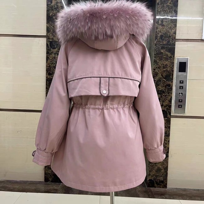 Pai Overcome Women's New Style Detachable Rex Rabbit Fur Inner Liner Real Fur Collar Casual Mid length Fur Coat Women's Little Man