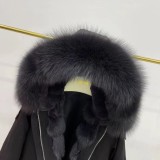Haining New Style Pi Overcomes Women's Detachable Fox Fur Inner Liner Medium Long Fit Warm Fur Coat Women