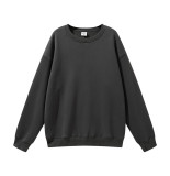 Men's autumn and winter new American fashion brand casual loose fit 345g plush solid round neck men's sweater