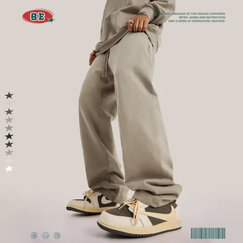 Men's American Fashion Brand Heavyweight 440G10 Color Earth Loose Straight Tube Pants Men's Guard Pants Autumn Men's Pants
