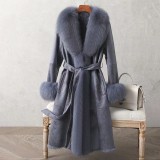 Genuine fur integrated coat for women's mid length new winter fox fur Haining genuine leather coat fur coat