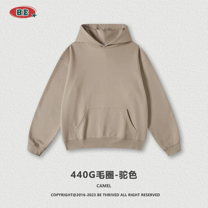 Men's Autumn/Winter American Heavyweight Sweater Set 440G Earth Loose Loop Hooded Fashion Brand Sweater