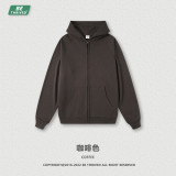Autumn and Winter Men's Earth Color Hooded Cardigan American Loose Couple Zipper Sweater Coat