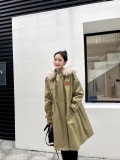 New style style overcomes female detachable otter rabbit fur inner liner, large raccoon fur collar, fashionable trench coat, long fur coat, female